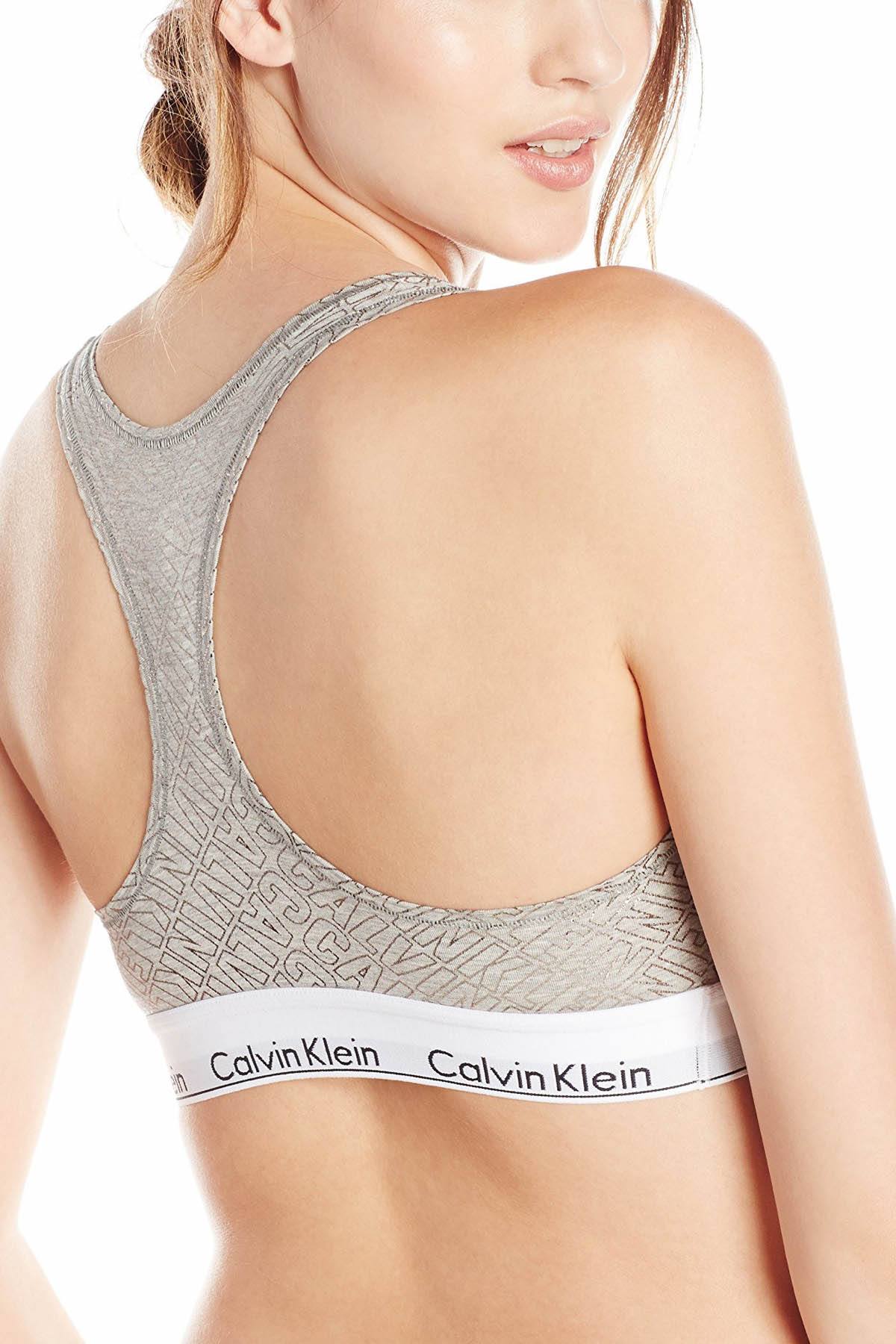 Calvin Klein Women's Modern Cotton Bralette and Bikini Set Grey
