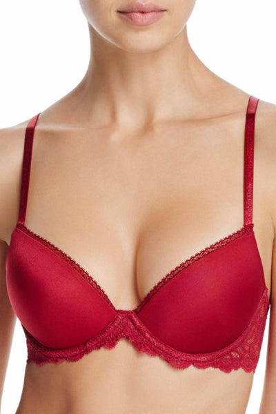 Calvin Klein Intoxicate-Red Seductive Comfort Lace Demi Lift Convertible Bra