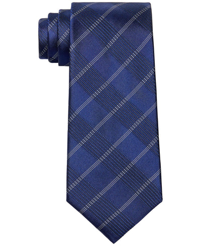 Calvin Klein Jewel Linear Grid Tie Dark Blue