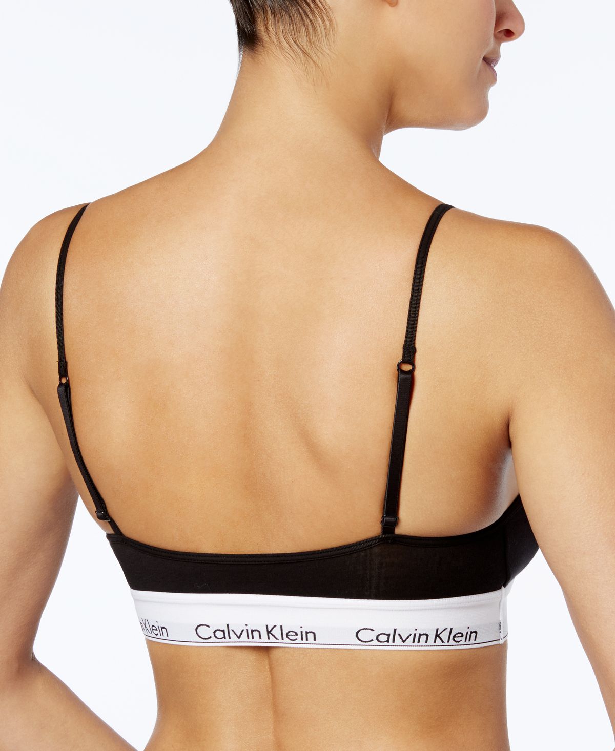 Calvin Klein Modern Cotton Adjustable Strap Bralette Qf1730 Black