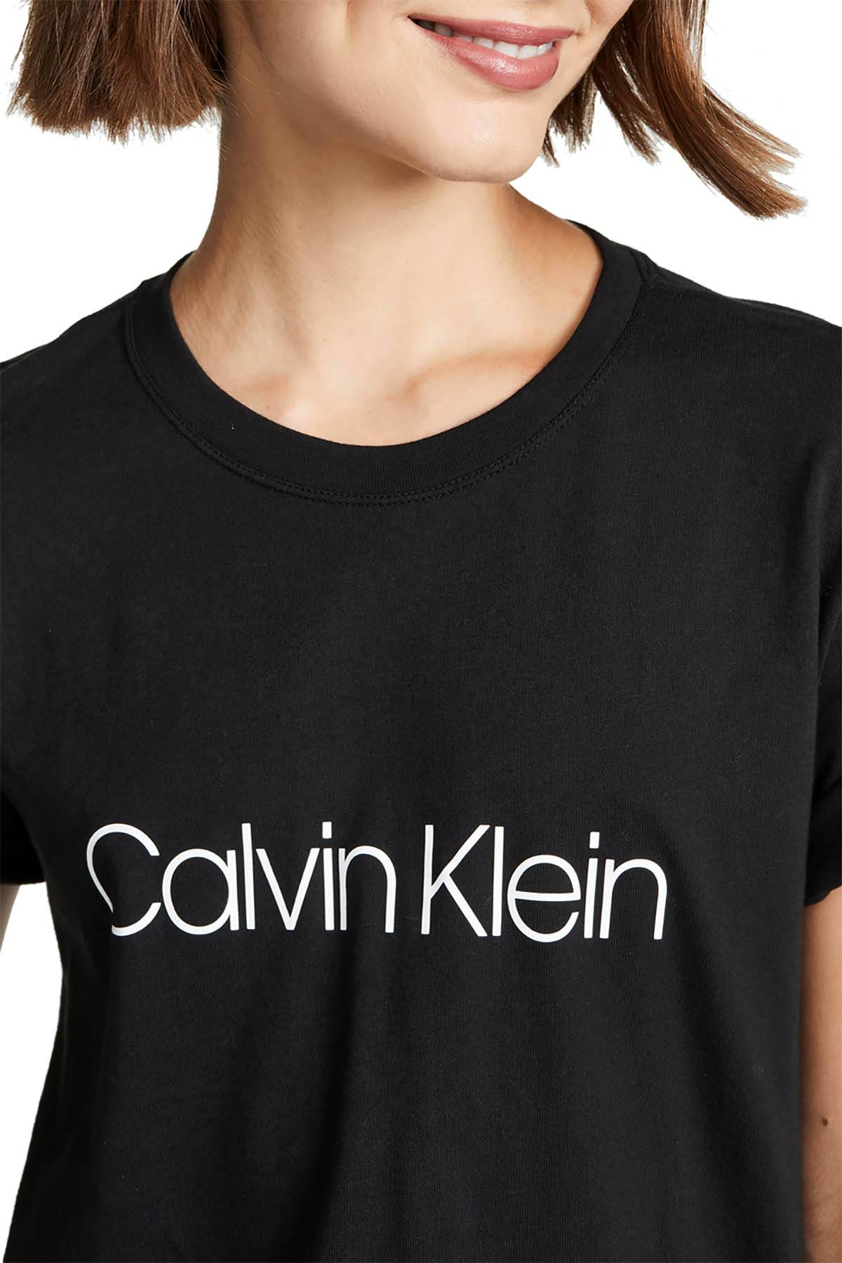 Calvin Klein Monogram Lounge Crew Tee in Black