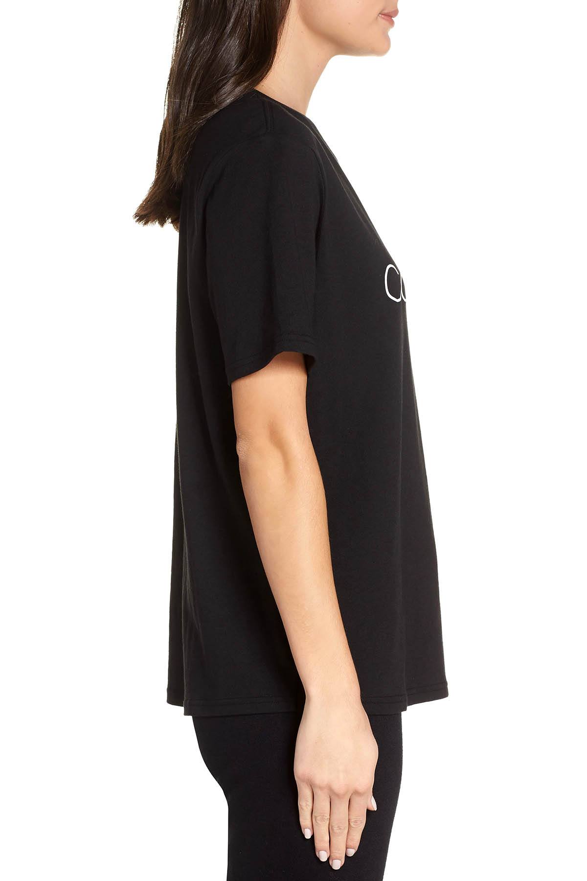 Calvin Klein Monogram Lounge Crew Tee in Black