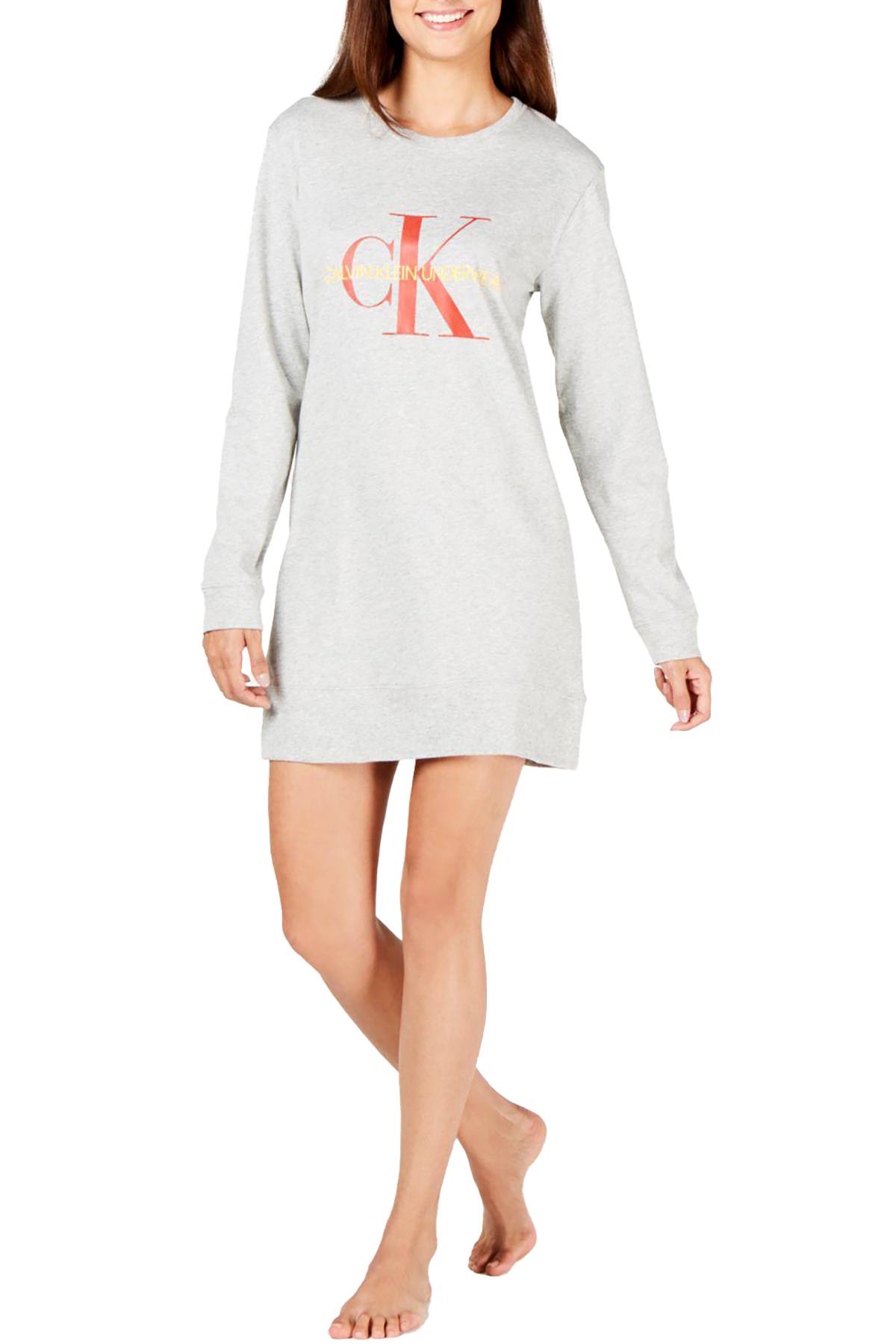 Calvin Klein Monogram Lounge Nightshirt in Grey Heather