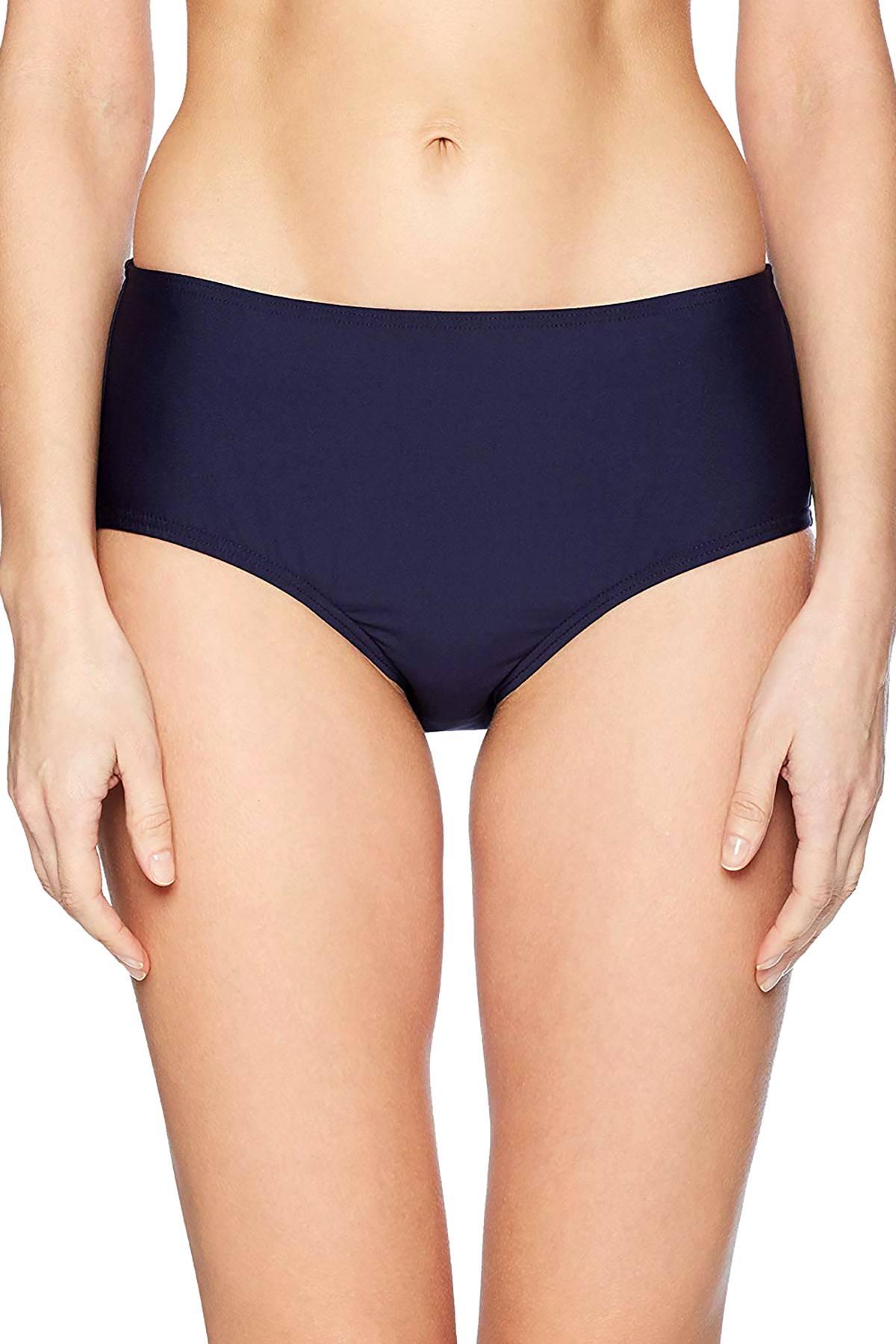 Calvin Klein Navy Mid Rise Tummy Control Bikini Bottom