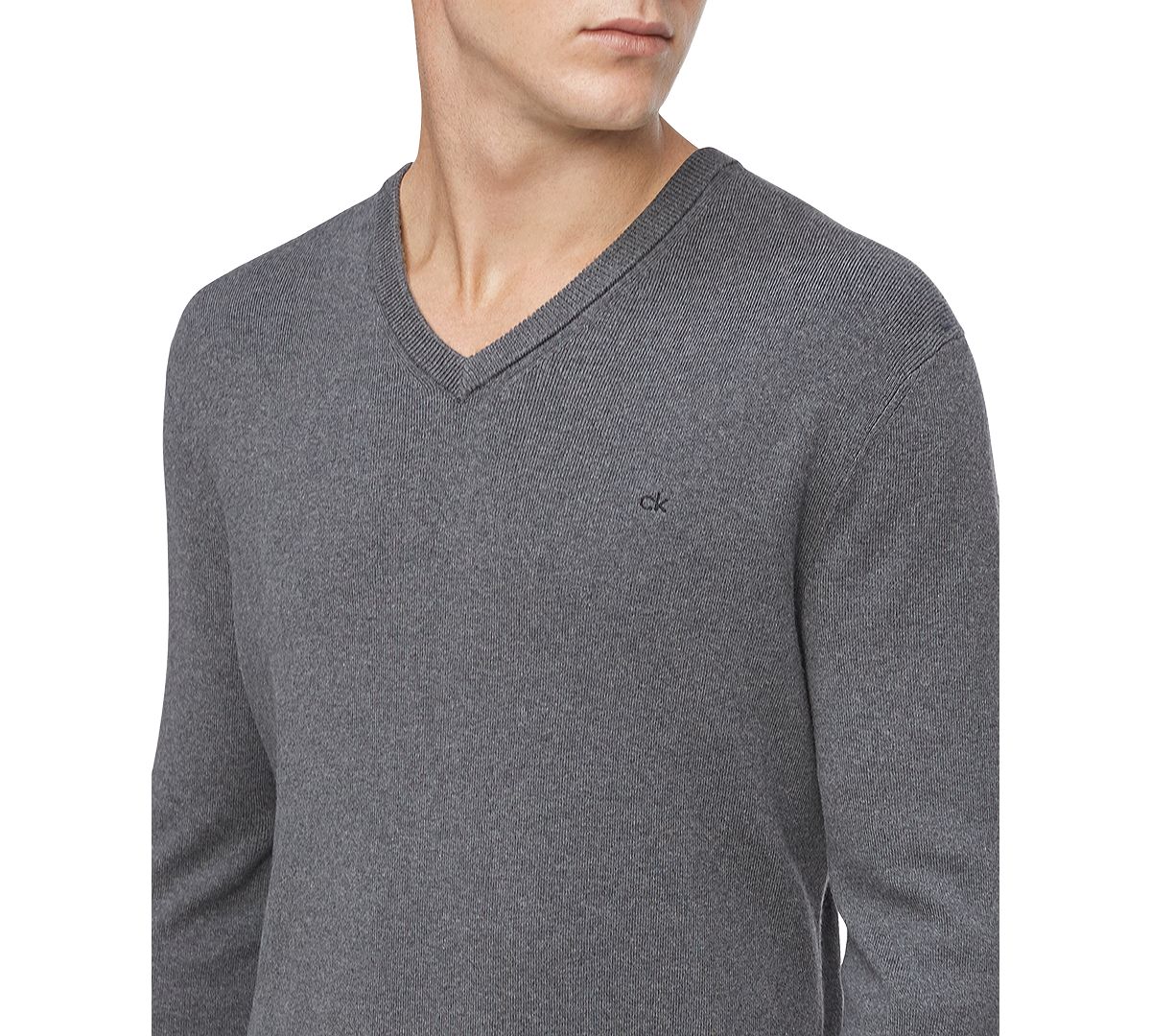 Calvin Klein Regular-fit V-neck Sweater Dark Gray