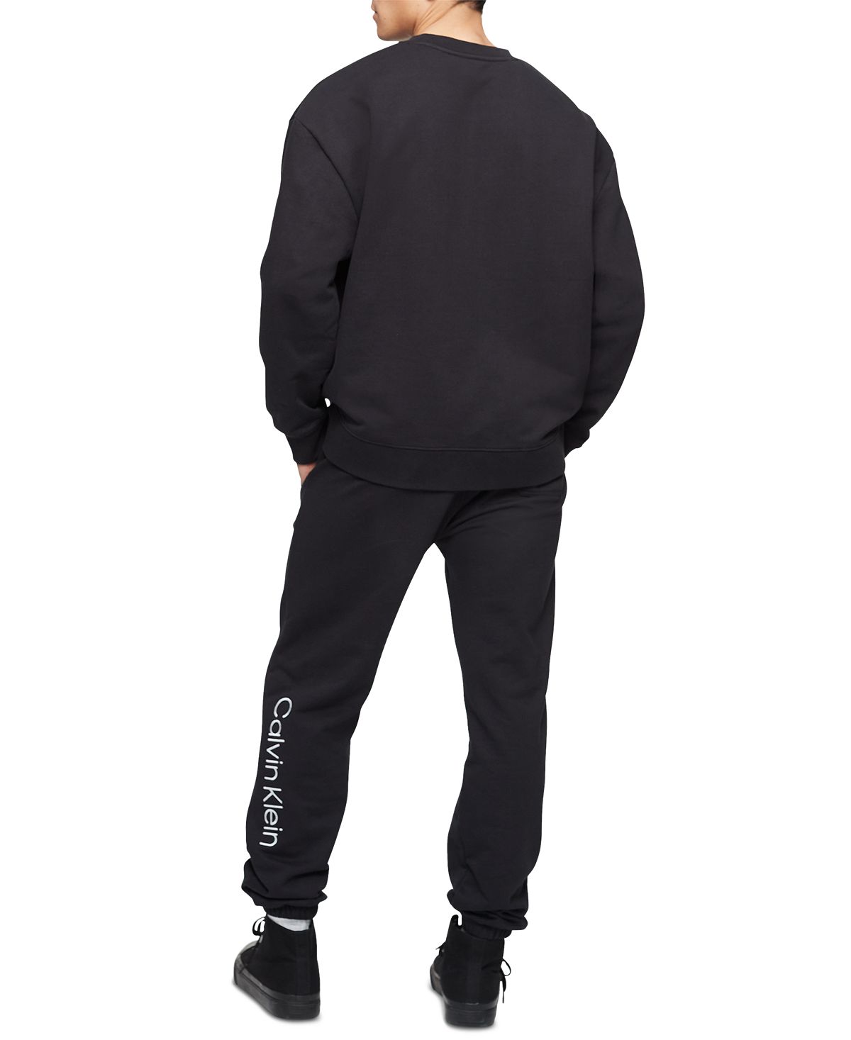 Black Calvin Klein Jeans Mens Relaxed Cotton Terry Sweatshirt