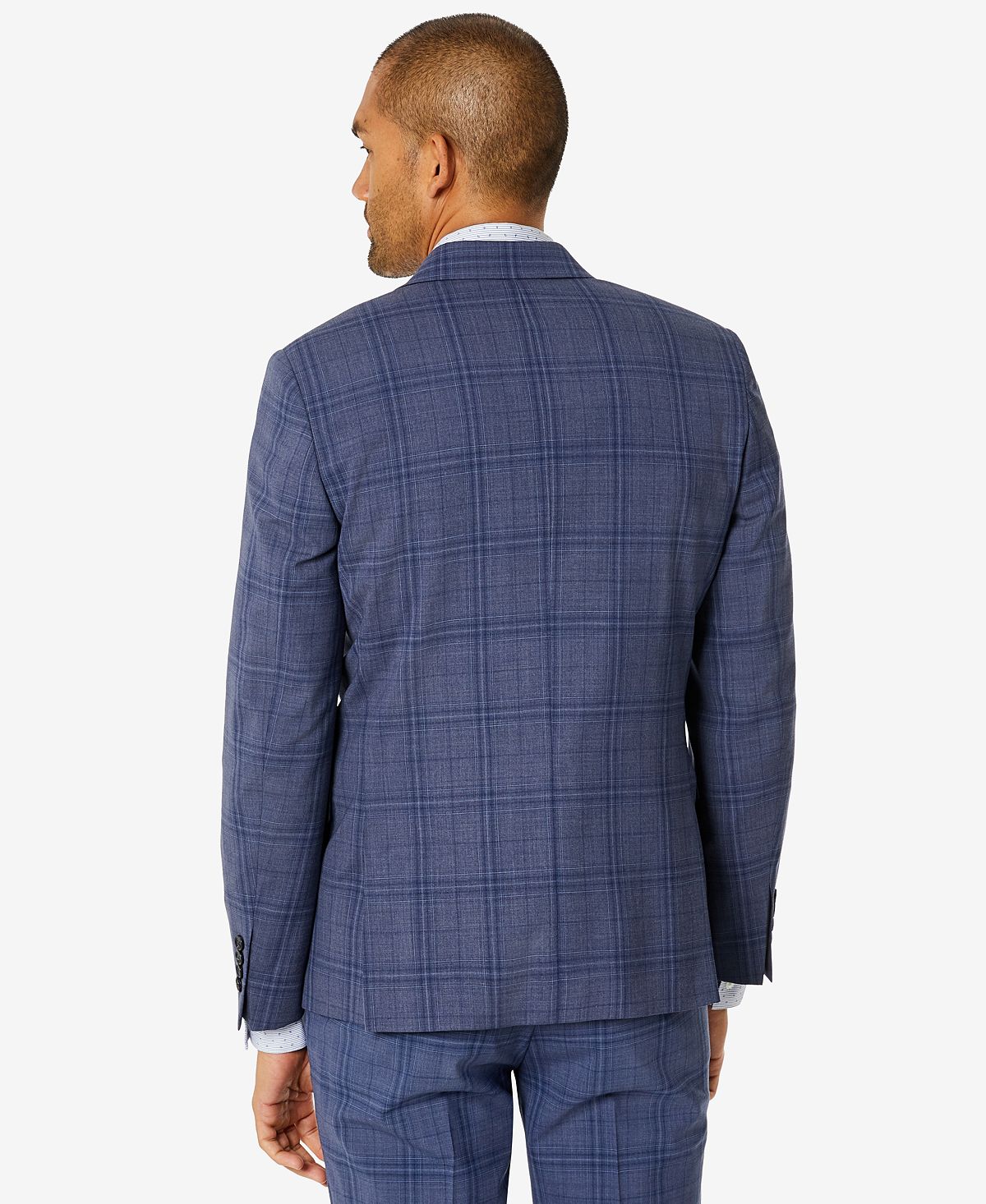 Calvin klein blue plaid on sale suit