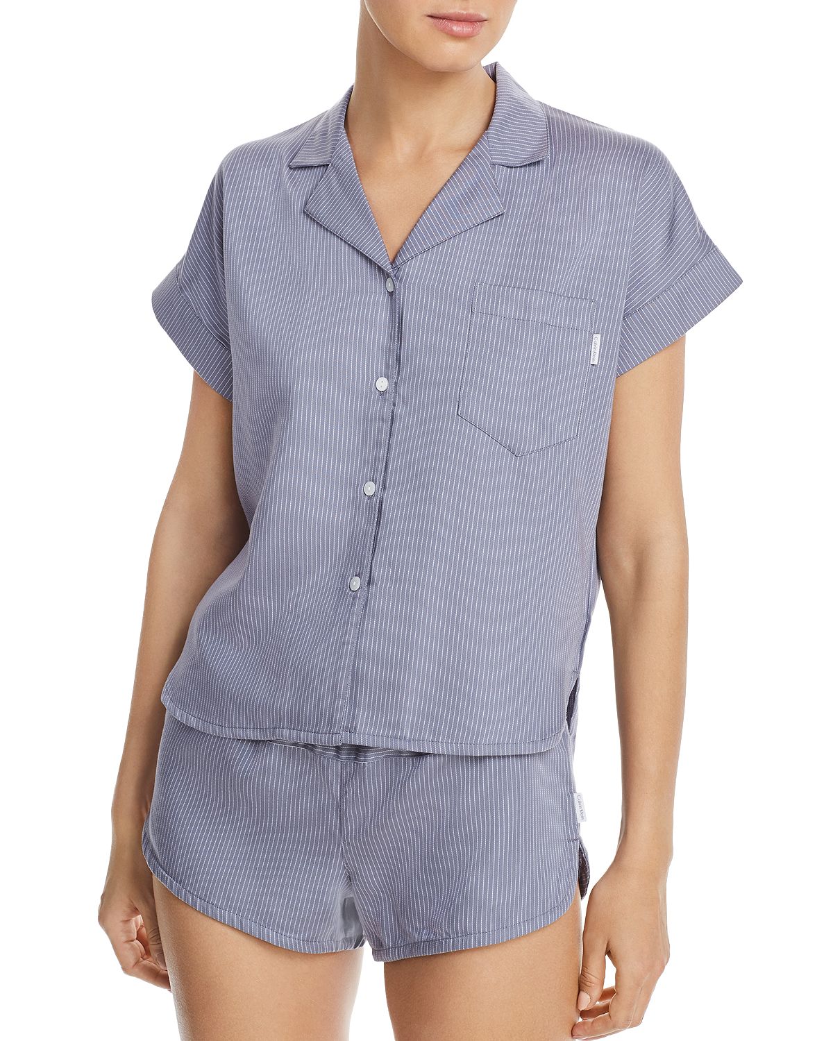 Calvin Klein Striped Sleep Tunic Blue Granite