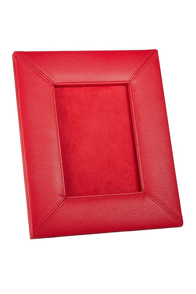 Campo Marzio Cherry-Red Pebbled Faux-Leather Picture Frame