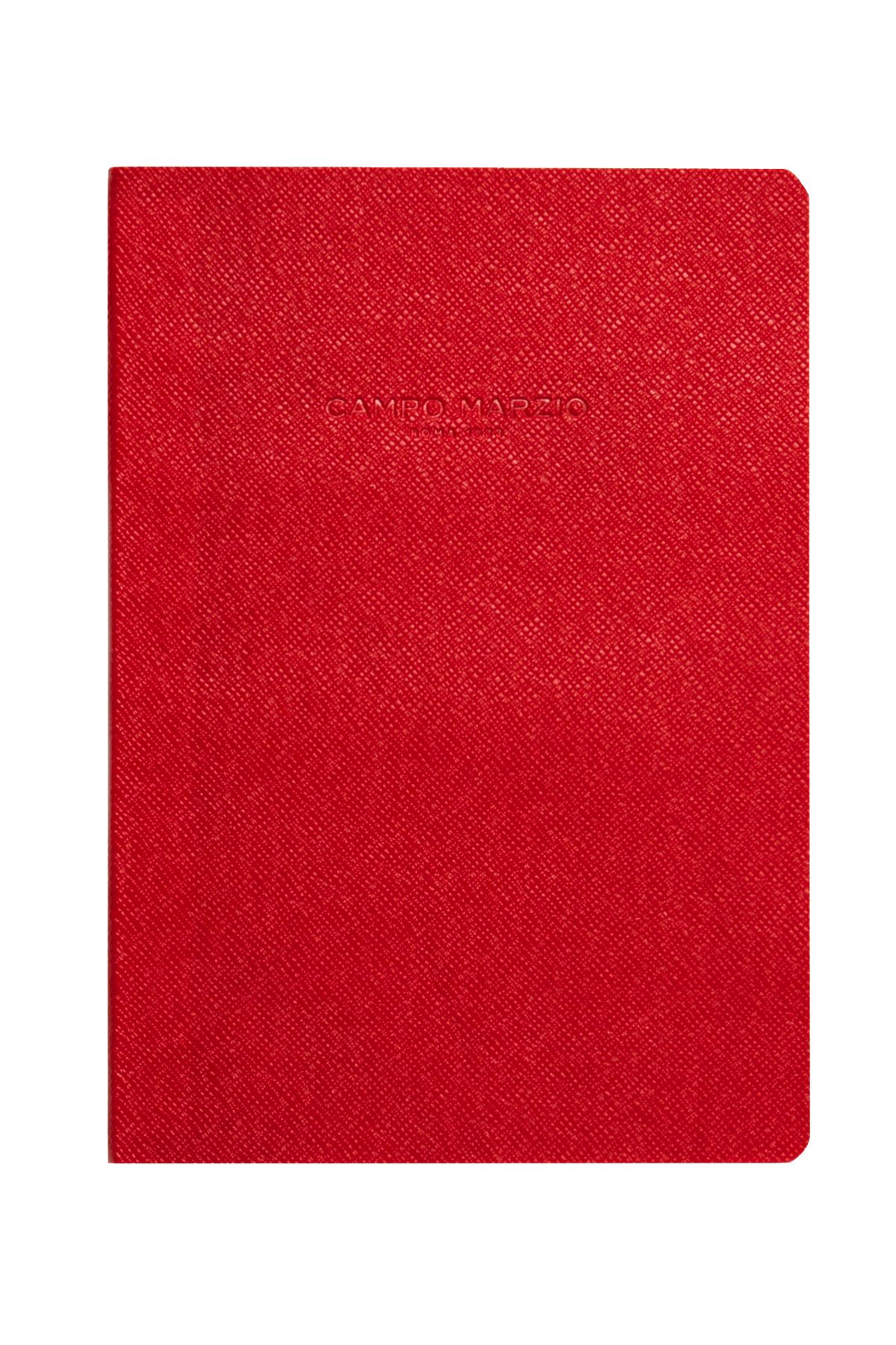 Campo Marzio Cherry-Red/White Pebbled Faux-Leather Journal