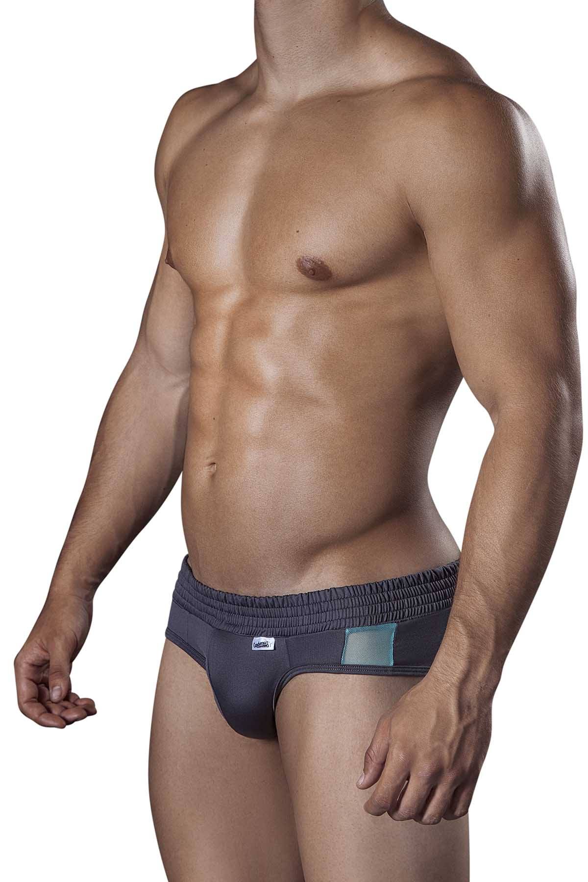 Candyman Grey/Turquoise Mesh-Panel Sunny Brief