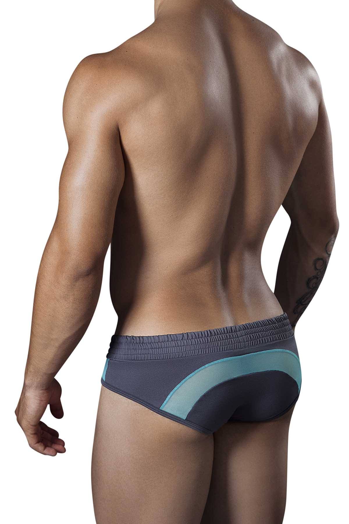 Candyman Grey/Turquoise Mesh-Panel Sunny Brief