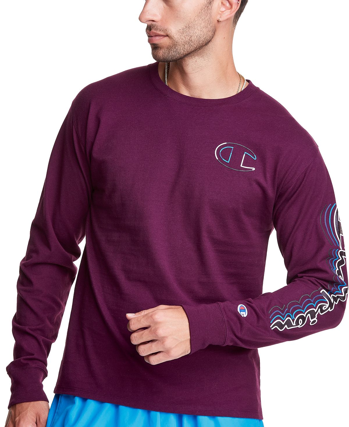 Champion Classic Logo Graphic Long-sleeve T-shirt Dark Berry