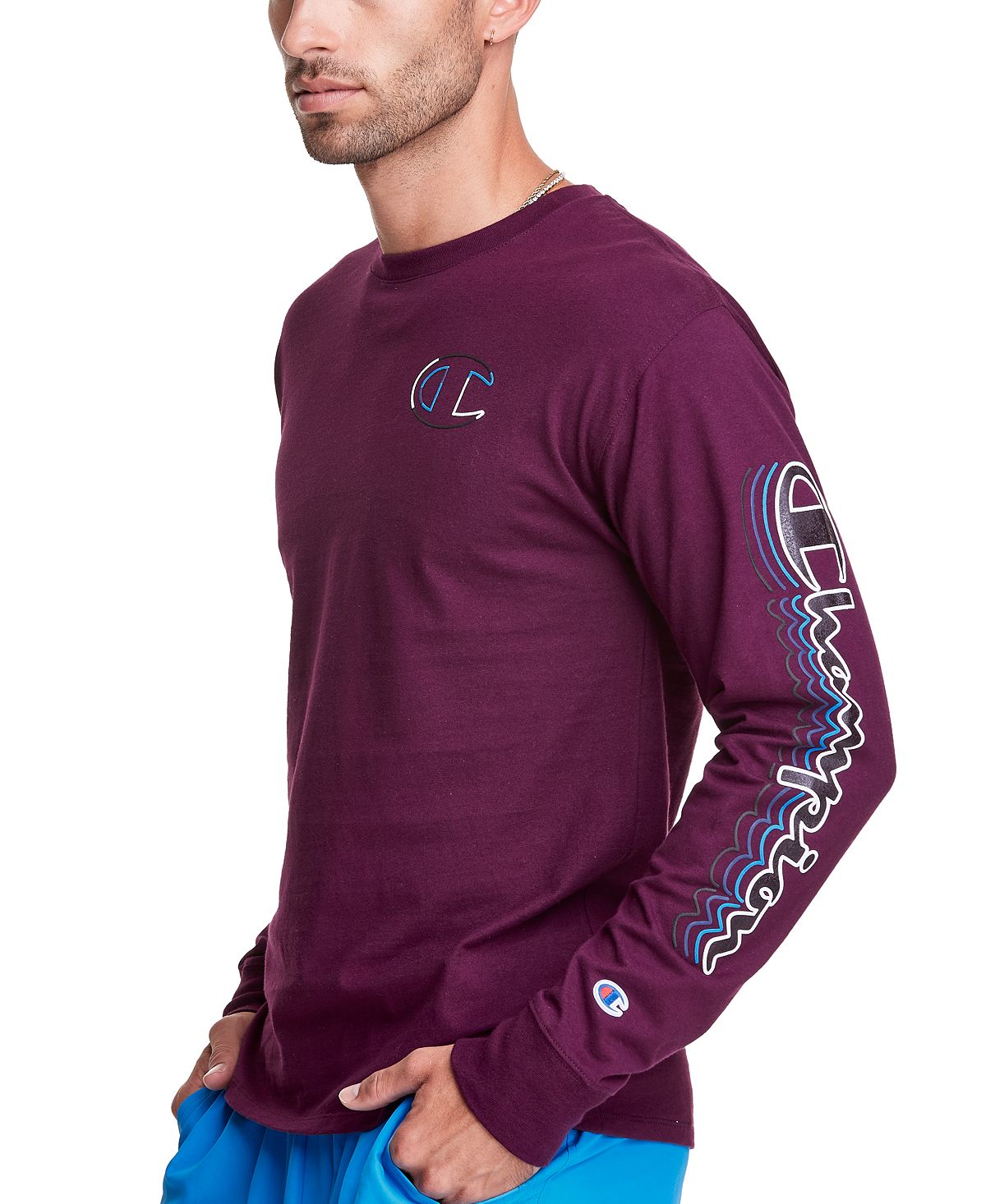 Champion Classic Logo Graphic Long-sleeve T-shirt Dark Berry