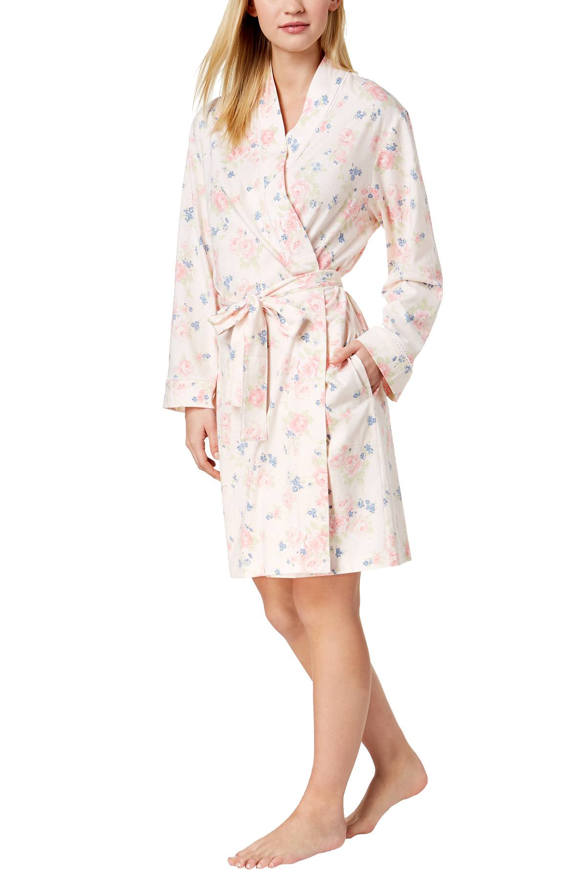 Charter Club Intimates Rambling Rose-Print Cotton Robe