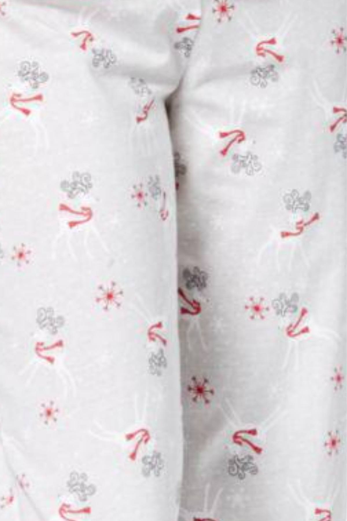 Charter Club Intimates Red/Grey Prancing-Deer 2-Pc Top & Printed Pant Pajama Set