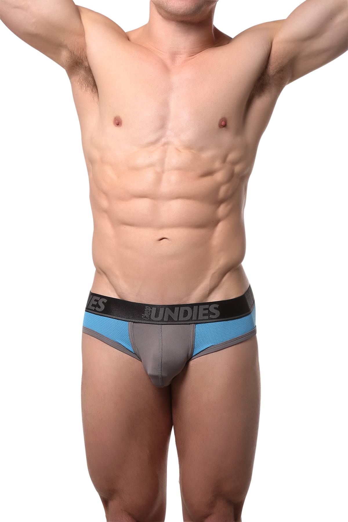 CheapUndies Blue/Grey Cool Mesh Brief