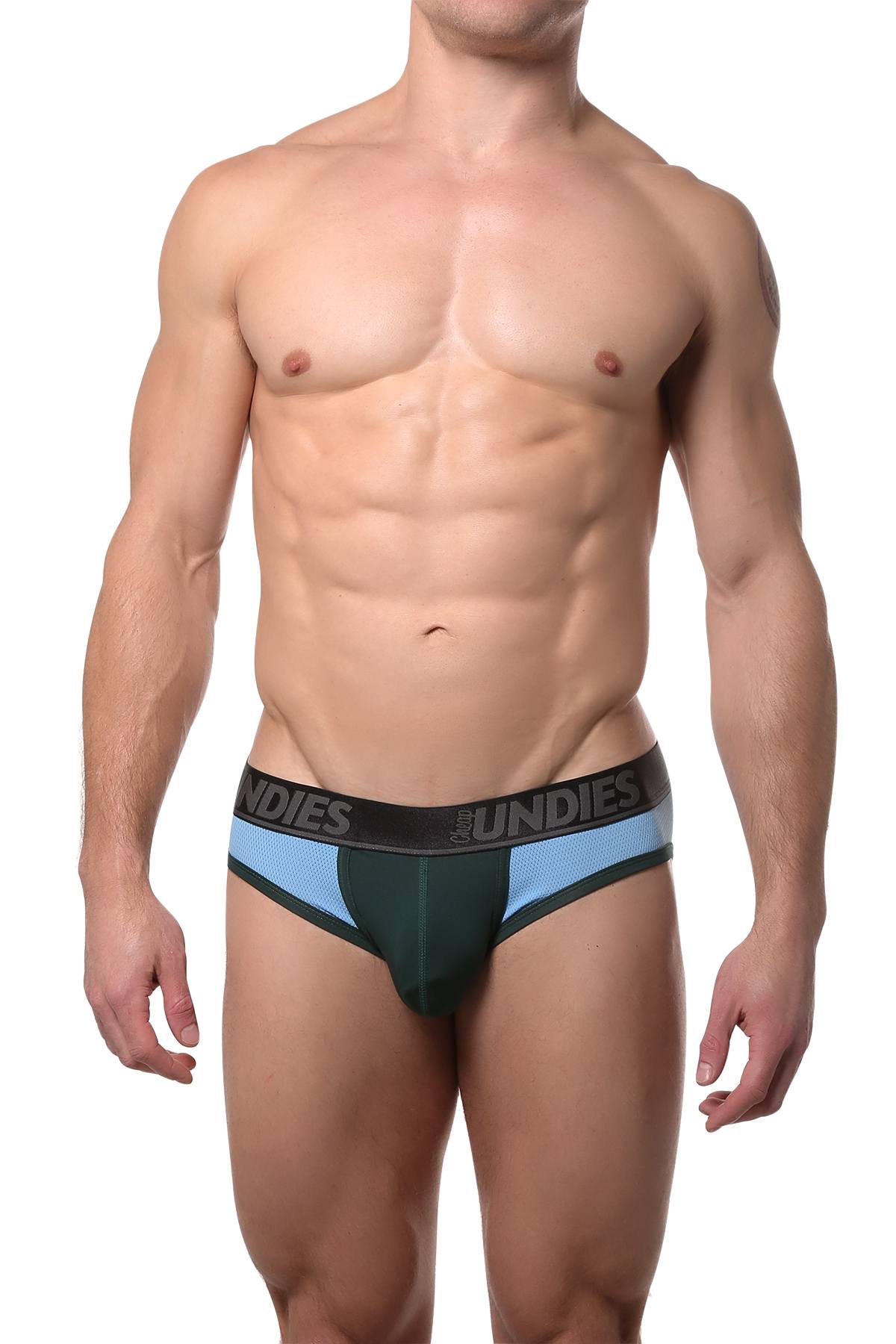 CheapUndies Light Blue/Green Cool Mesh Brief