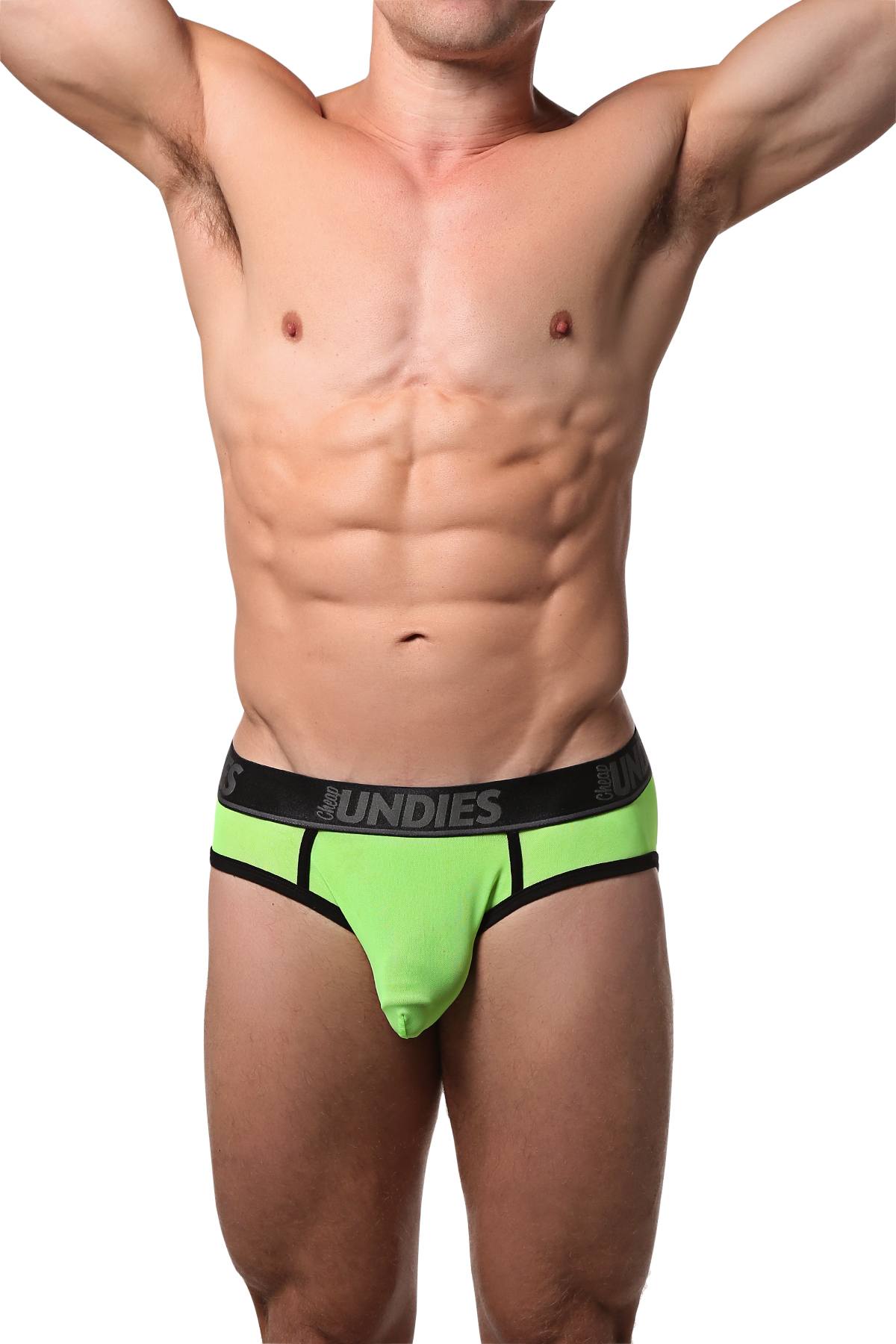 CheapUndies Neon Green Exposed Mesh Brief