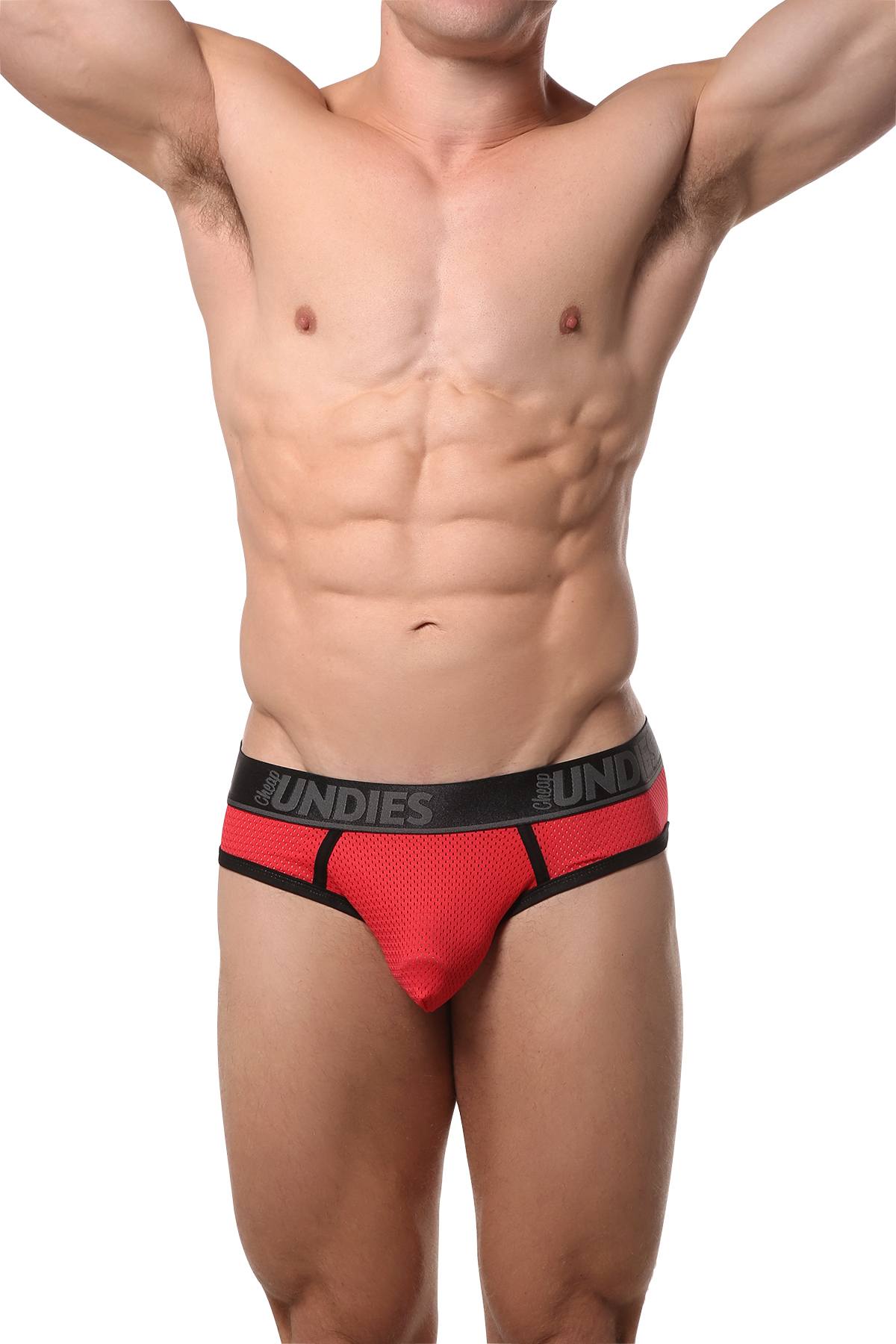 CheapUndies Red Mesh Jock-Brief