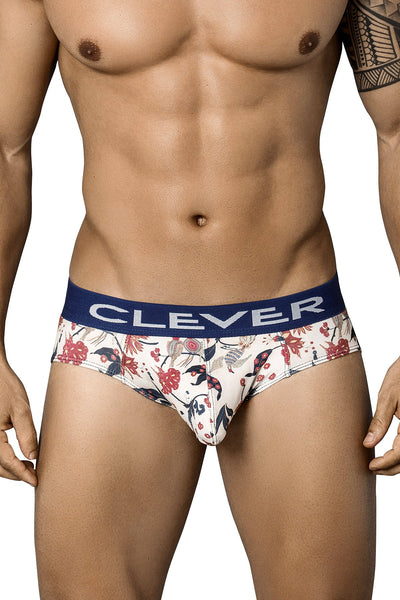 Clever Beige/Navy Trivia Latin Brief