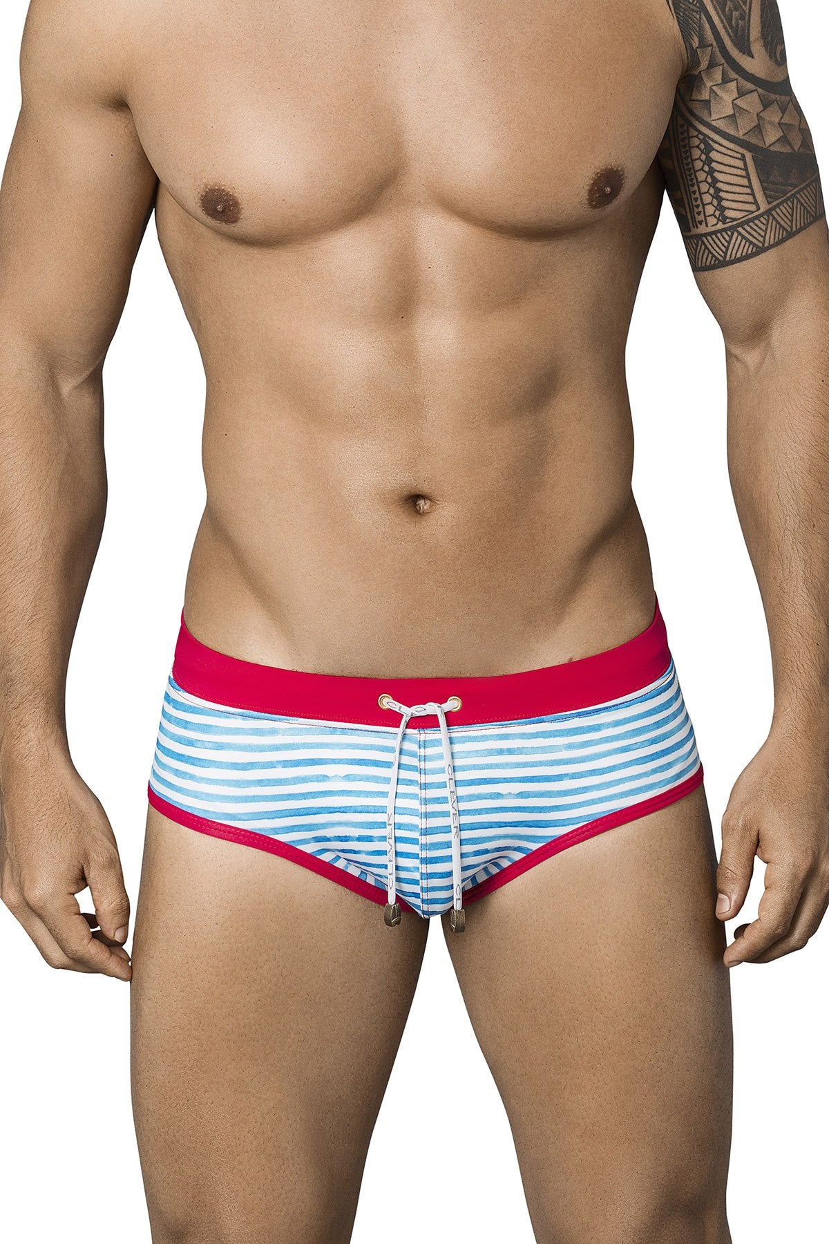 Clever Red/White/Blue Contemporary Swim Brief