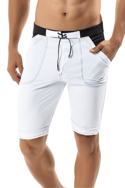 Clever White Guarulhos Long Swim Trunk