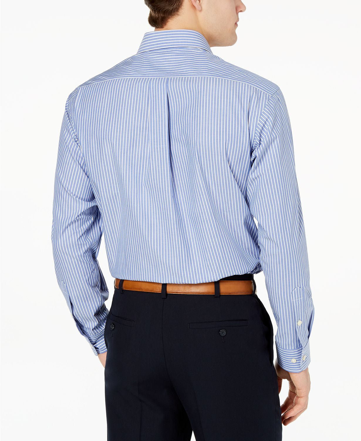 Club Room Classic/regular Fit Stripe Dress Shirt  Blue