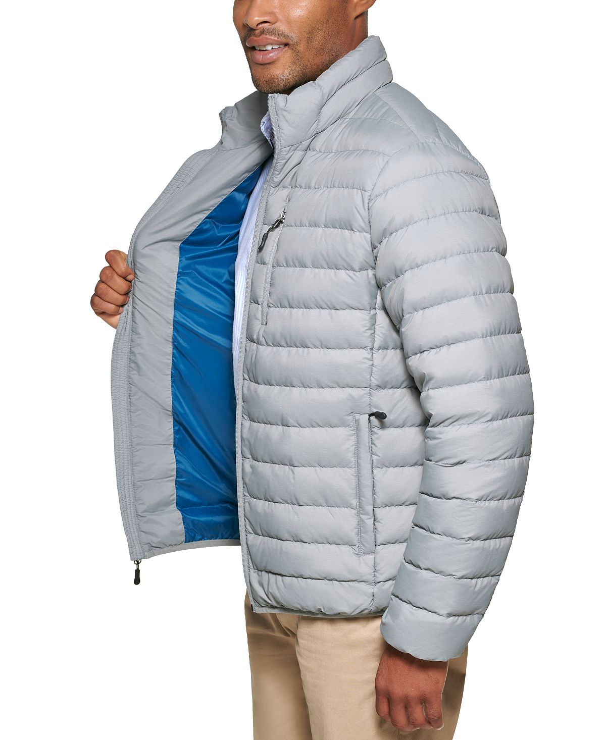 Club Room Down Packable Quilted Puffer Jacket Heather Grey