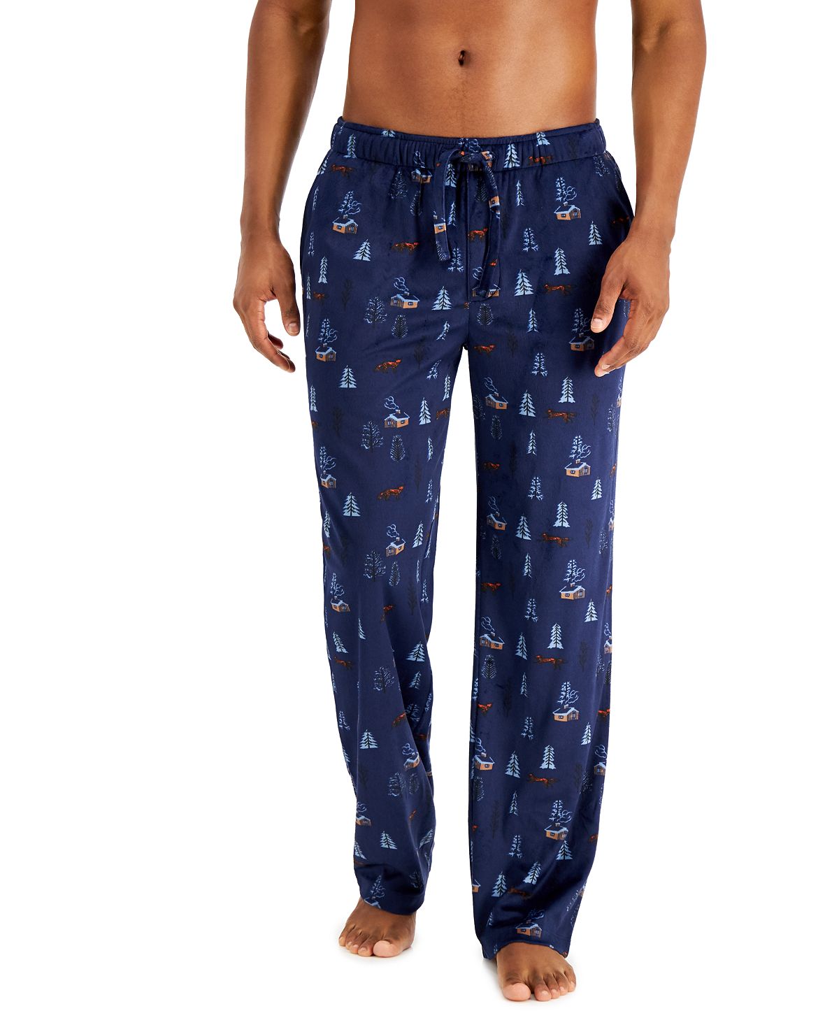 Club Room Holiday Fleece Pajama Pants Navy Fox and Forest – CheapUndies