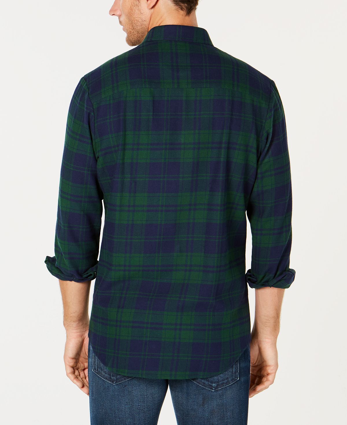 Club Room Plaid Flannel Shirt Black Forest