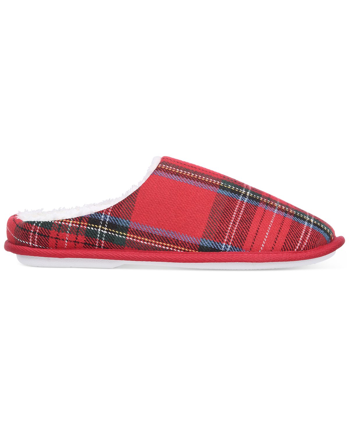 Club Room Plaid Slippers Red