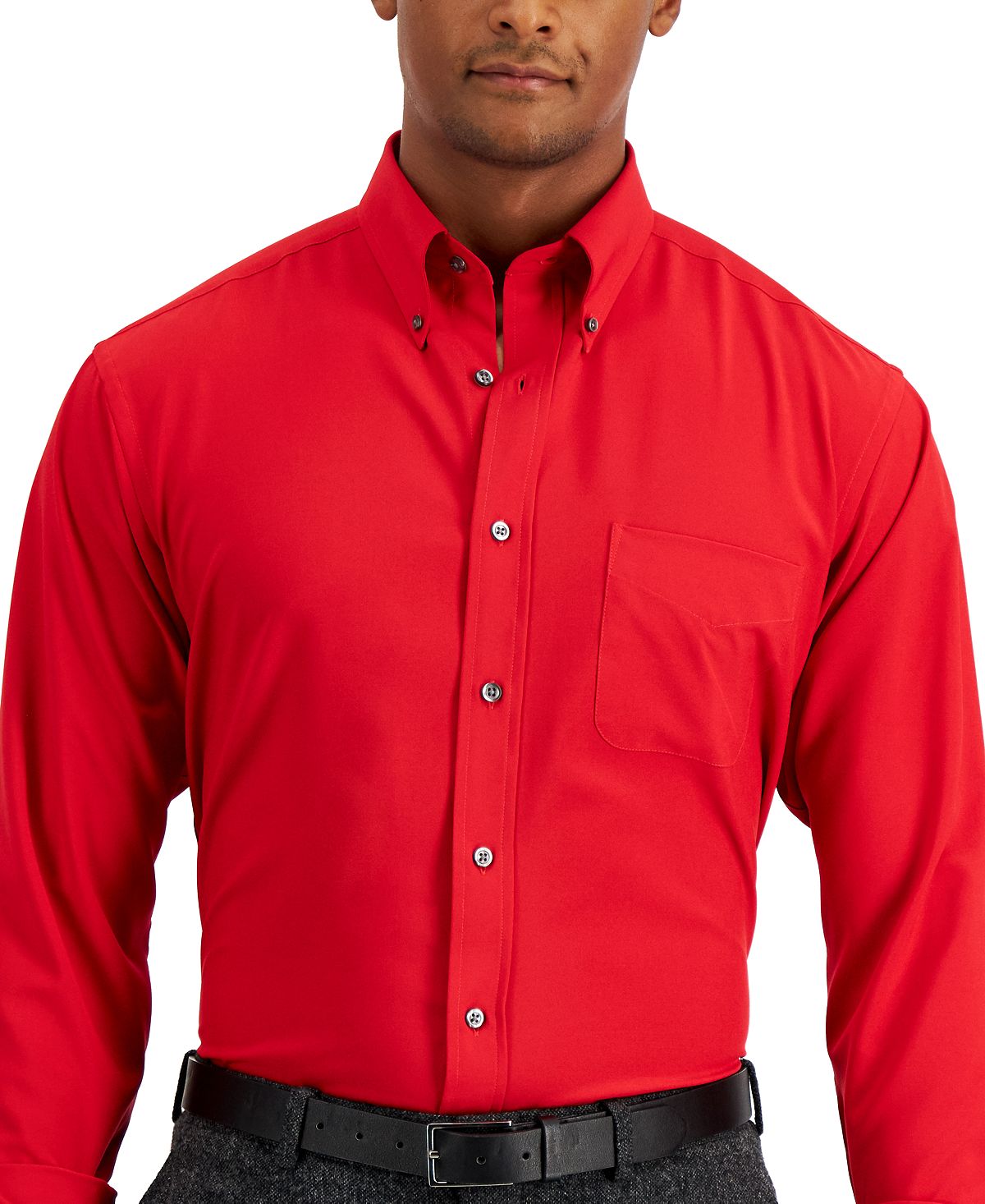 Club Room Regular Fit Traveler Dress Shirt Tango Red