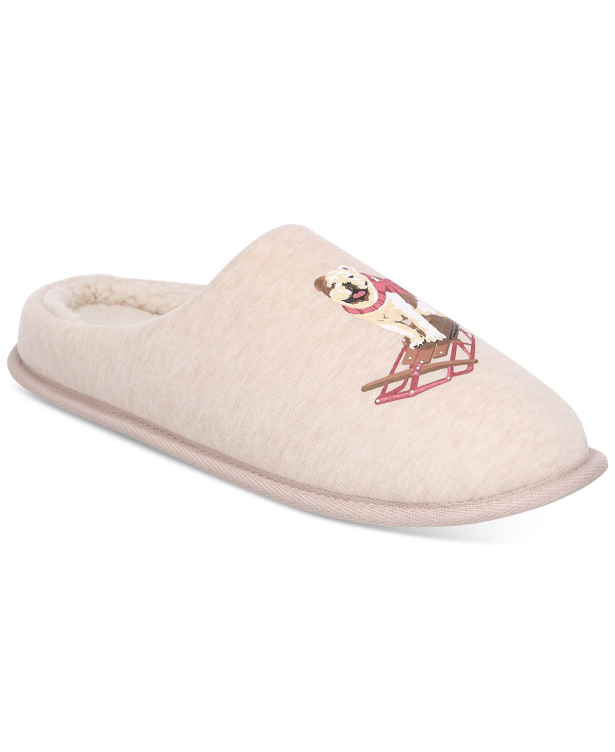 Club Room Sled Dog Slippers Beige