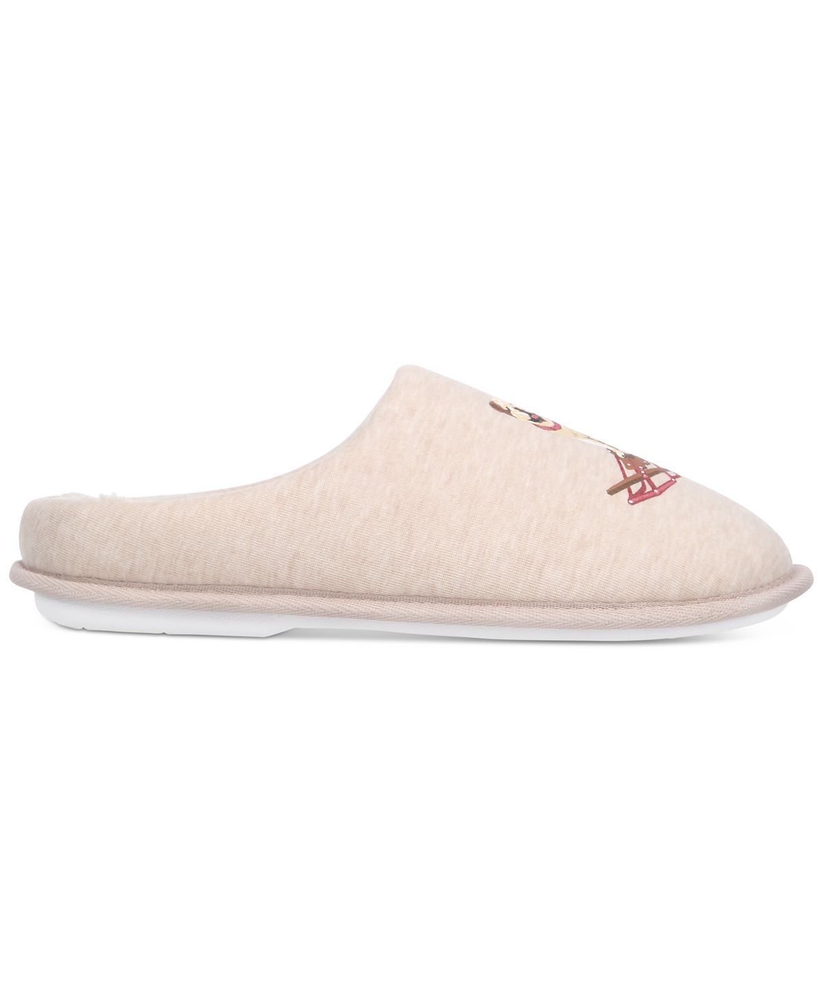 Club Room Sled Dog Slippers Beige