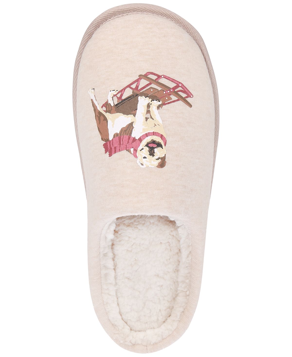 Club Room Sled Dog Slippers Beige