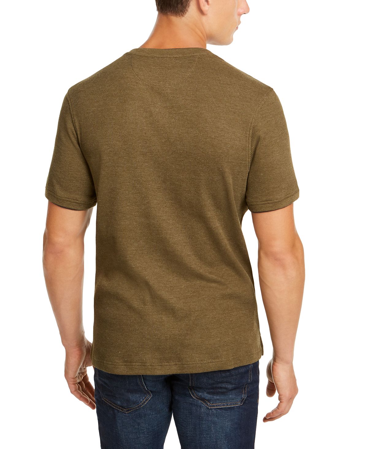 Club Room Waffle-knit Henley New Olive