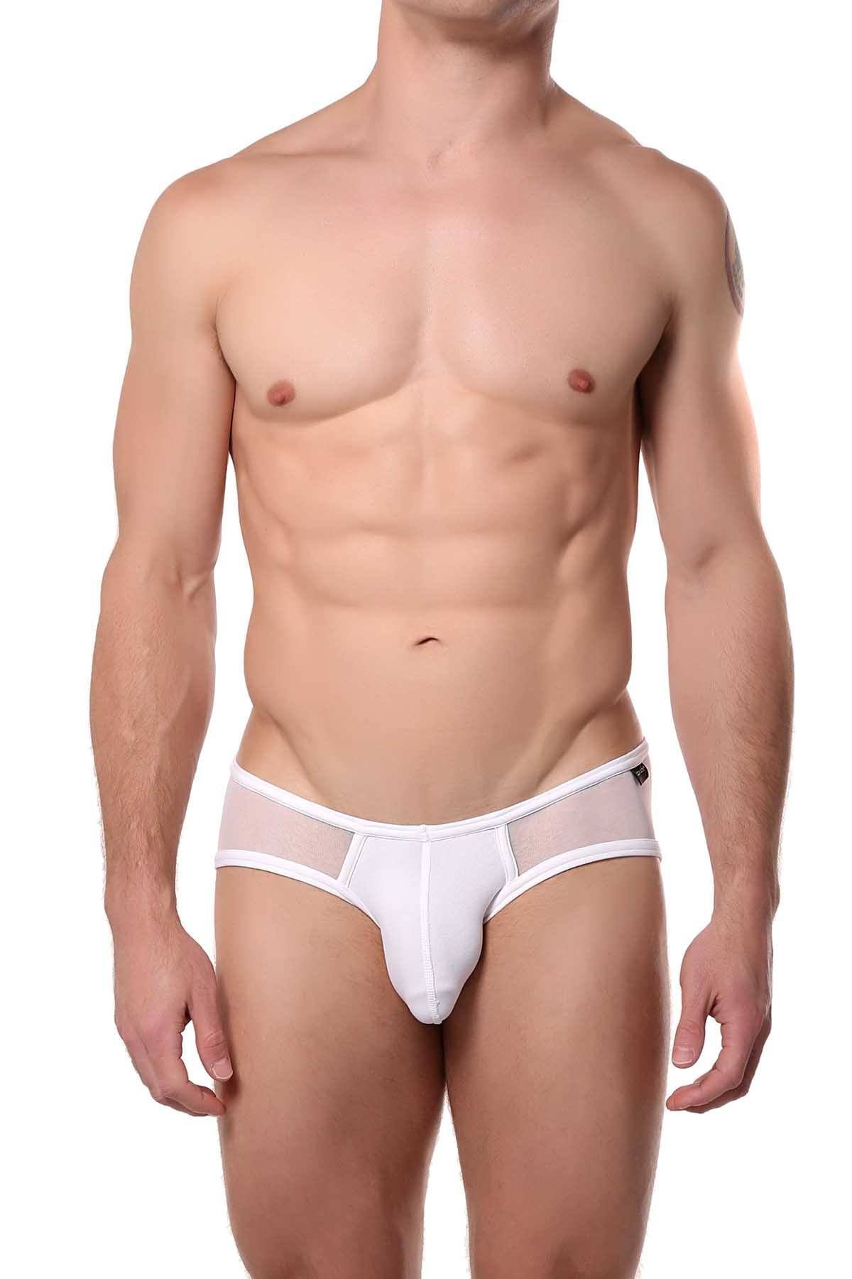 Cocksox Frost-White Contour-Pouch Sheer Sports Brief