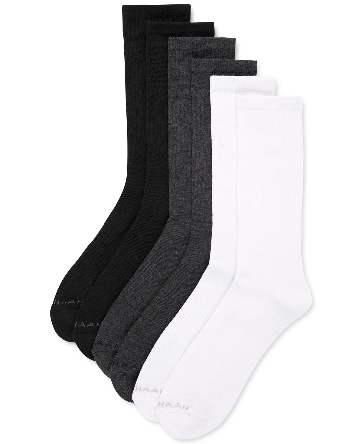 Cole Haan 6-pk. Crew Socks Black/white/grey