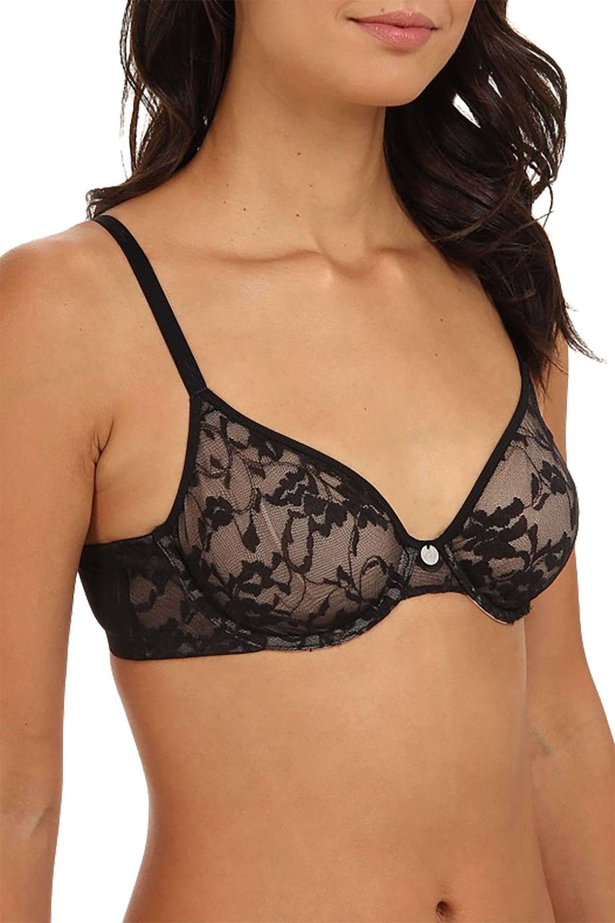 DKNY Black Signature Lace Unlined Underwire Bra