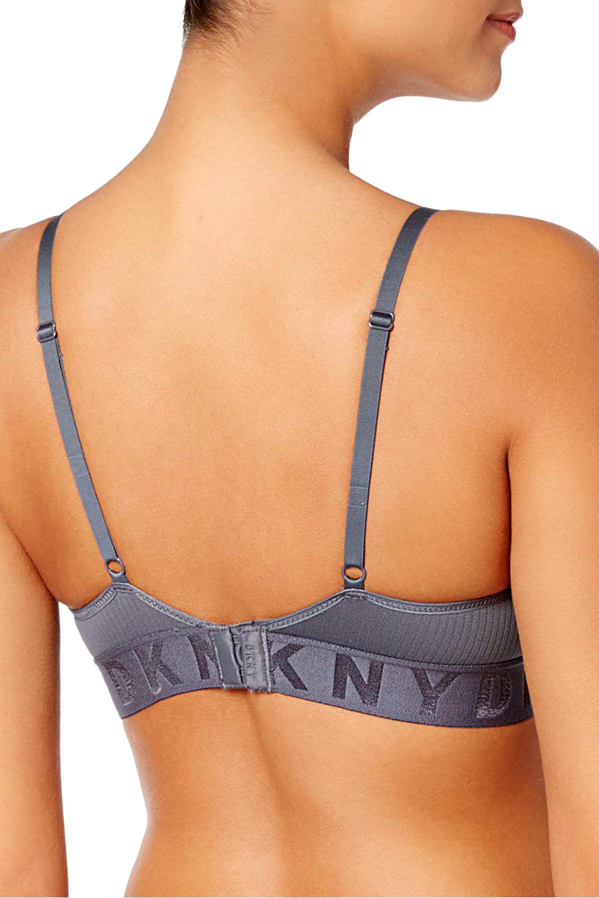 DKNY Black Ribbed Litewear Bandeau Bralette – CheapUndies