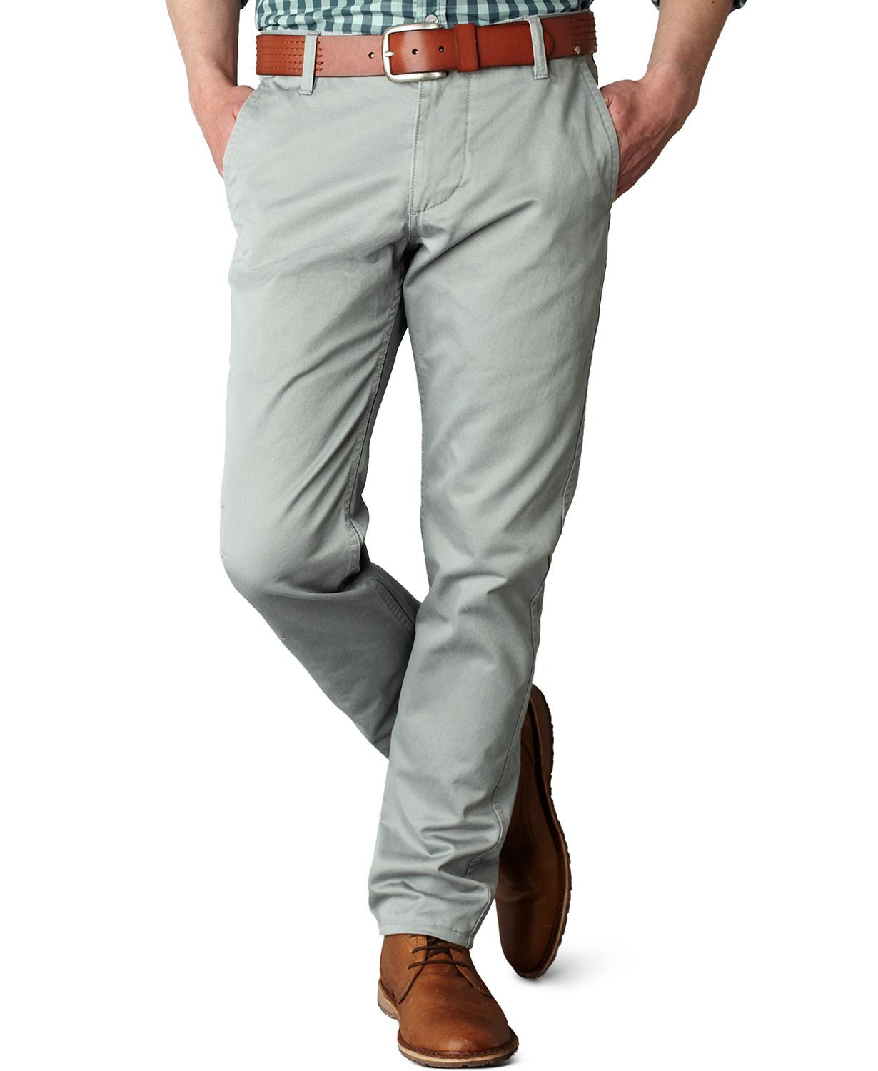 Dockers Alpha Slim Tapered Fit Khaki Stretch Pants in Bruma Grey