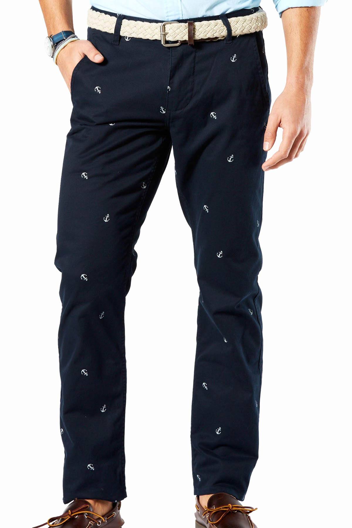 Dockers Navy Slim-Tapered Alpha Anchor-Print Pant