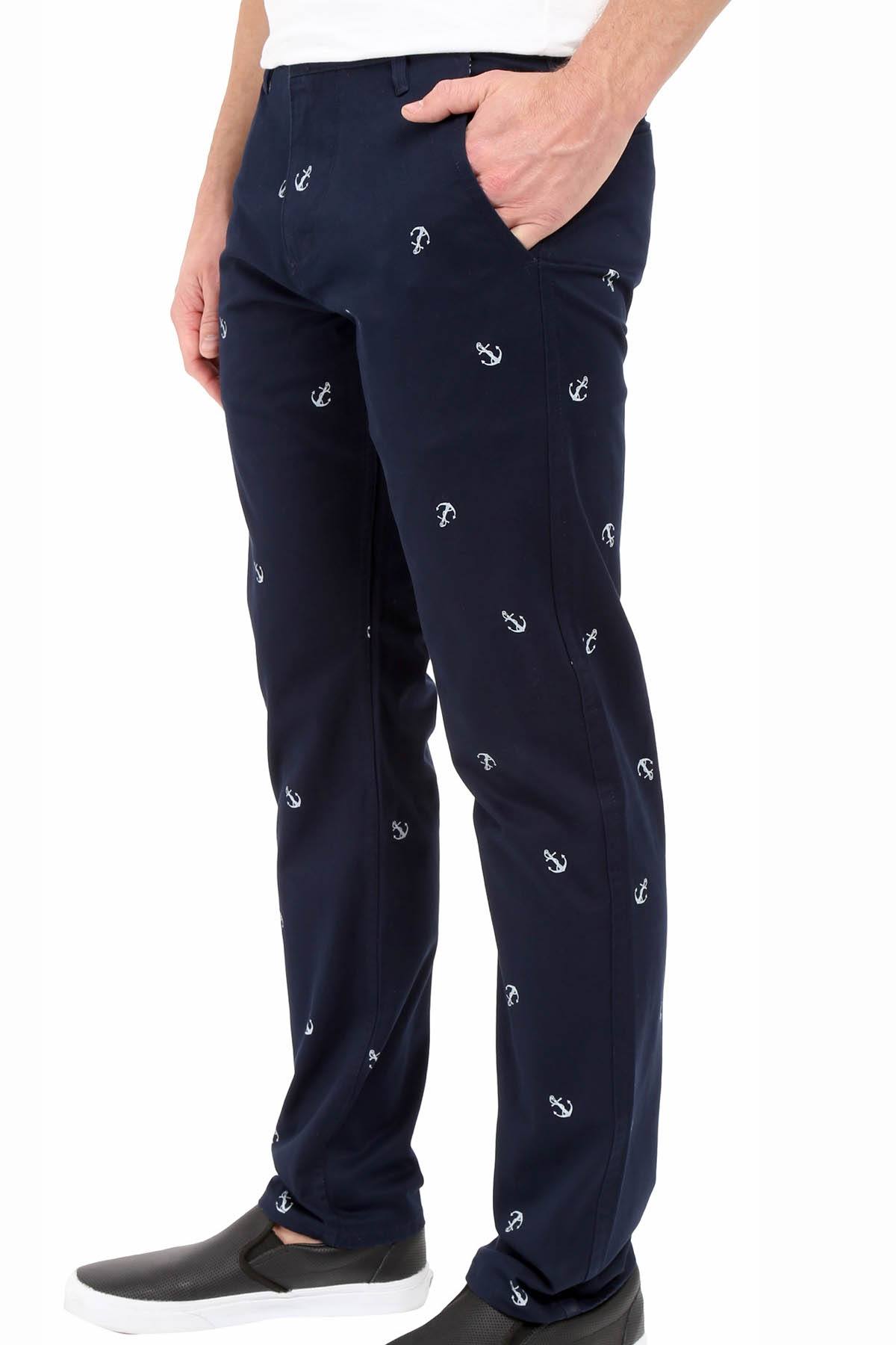 Dockers Navy Slim-Tapered Alpha Anchor-Print Pant