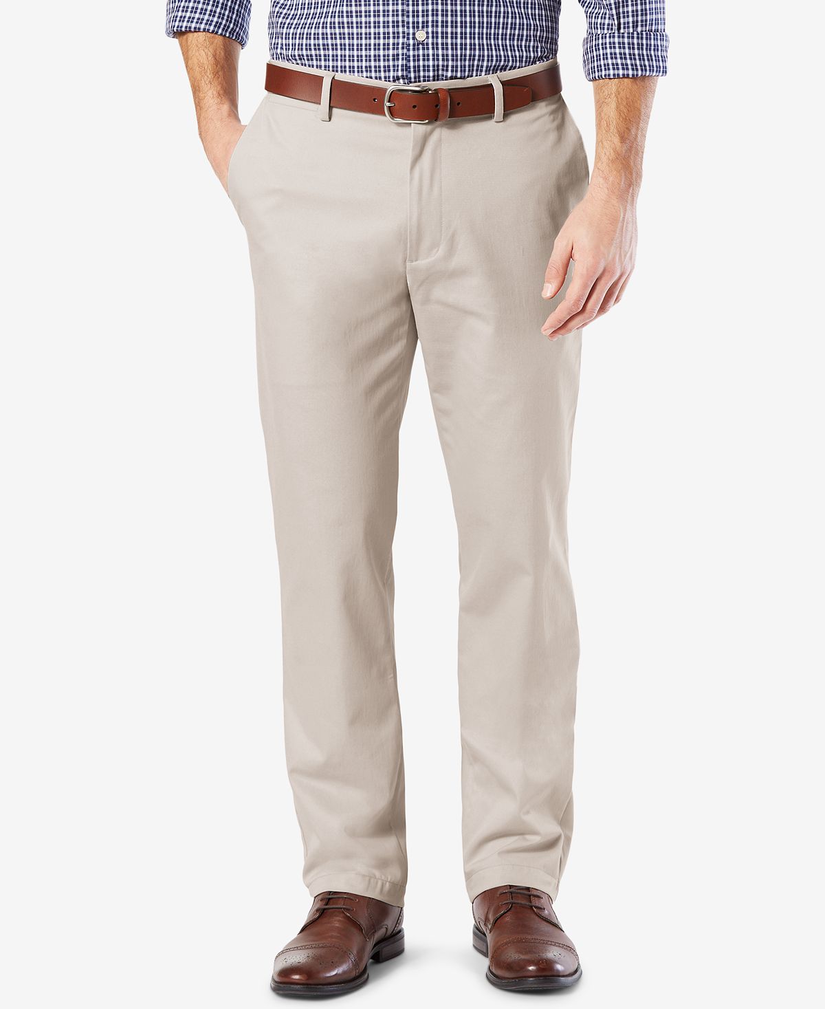 Dockers ' Signature Lux Cotton Straight Fit Stretch Khaki Pants Cloud