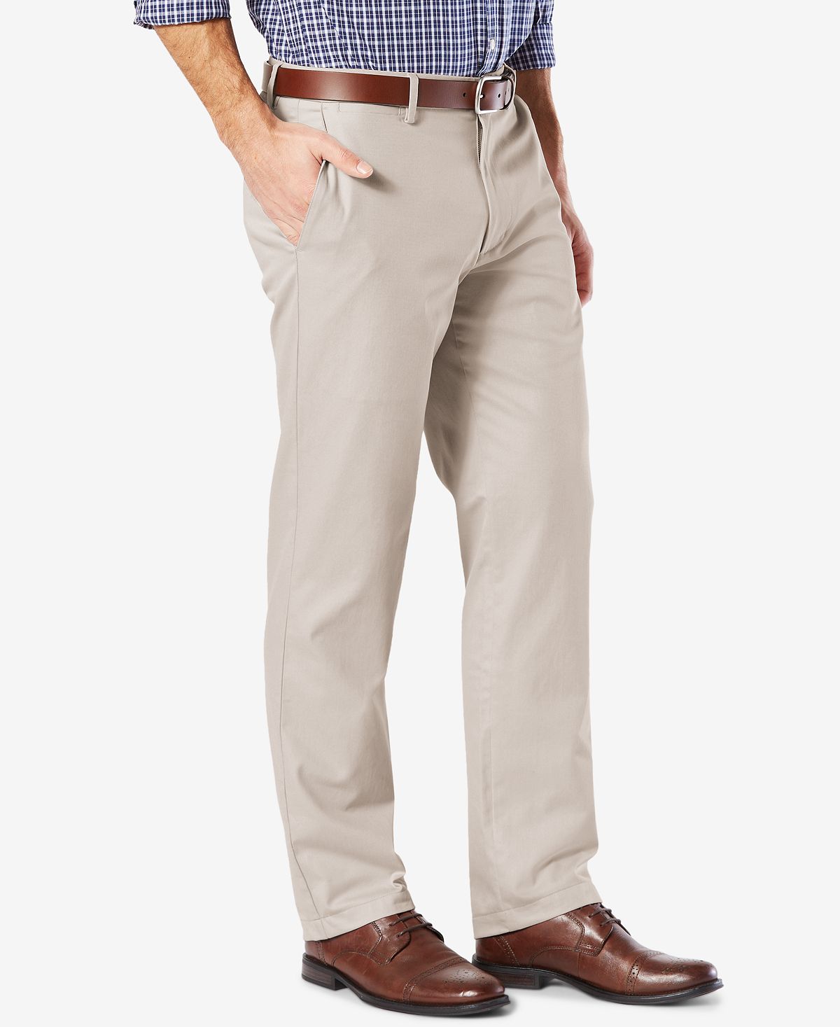 Dockers ' Signature Lux Cotton Straight Fit Stretch Khaki Pants Cloud