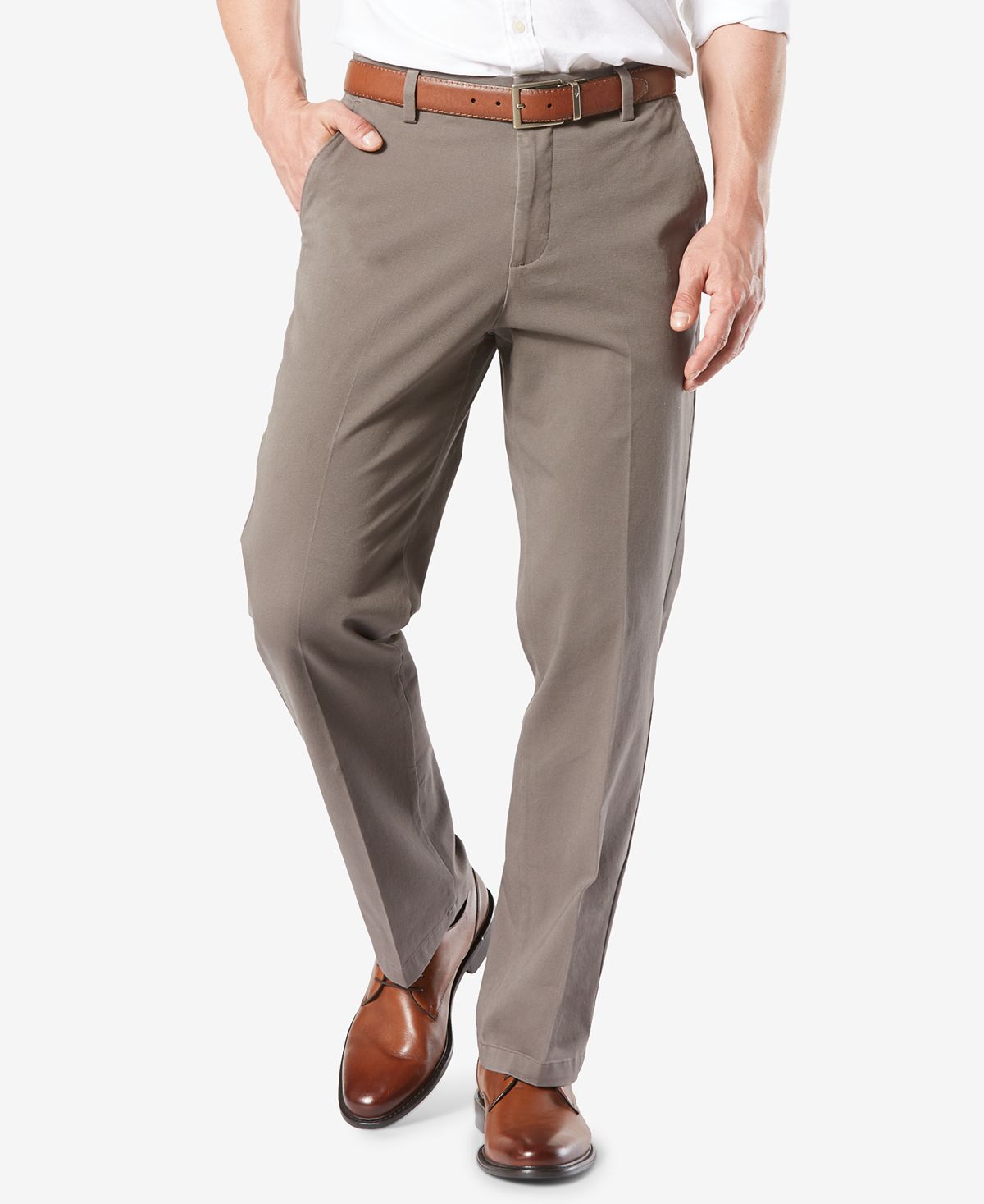 Dockers Workday Smart 360 Flex Classic Fit Khaki Stretch Pants Med Bro ...