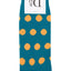 Drake & Hutch Orange/Aqua Polka Crew Socks