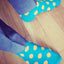 Drake & Hutch Orange/Aqua Polka Crew Socks