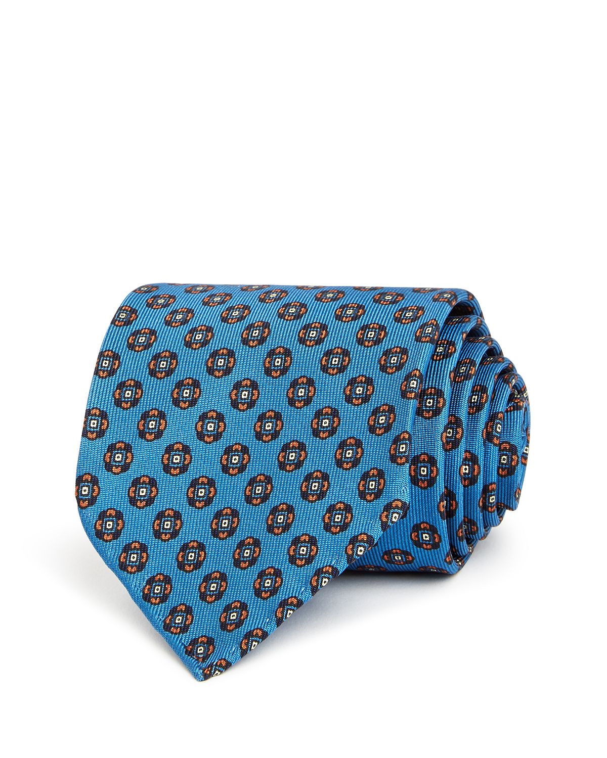 Drake's Circle Medallion Silk Classic Tie Blue